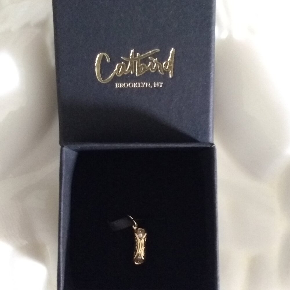 Catbird Holy Cannoli Charm 14k Gold Pearls